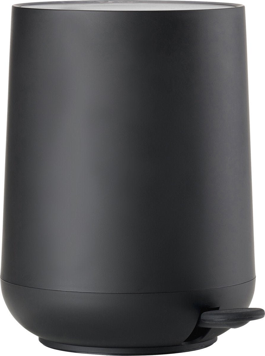 Zone denmark nova pedaalemmer - prullenbak badkamer softclose - afvalemmer klein - toilet badkamer accessoires - kunststof - 3 liter - 23,5 x 20,5 cm - zwart