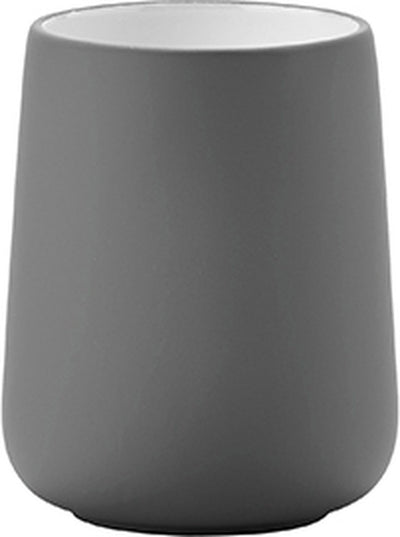 Zone denmark nova tandenborstelbeker - beker voor tandenborstels - tandenborstelhouder - toilet badkamer accessoires - 10 x 8 cm - grijs