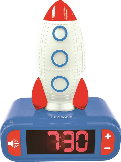 Lexibook wekker met rocket 3d-ontwerp nachtlampje en geluidseffecten