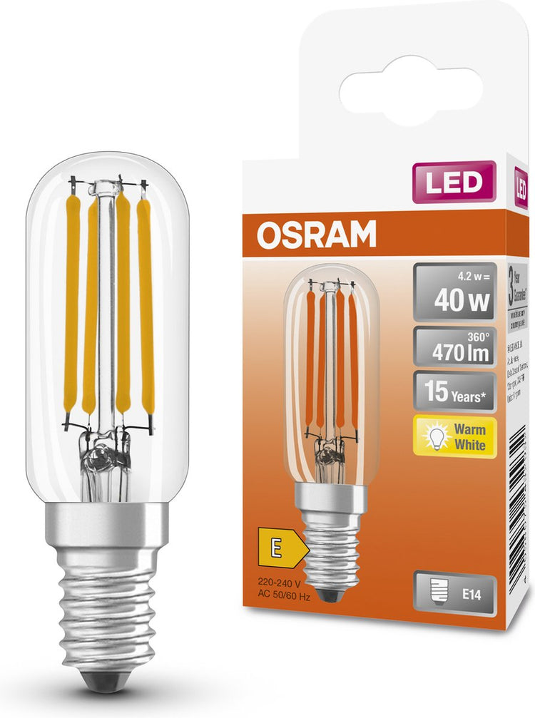 Osram led lamp - koelkast lampje - e14 - 4,2w - 470 lumen - warm wit - filament helder