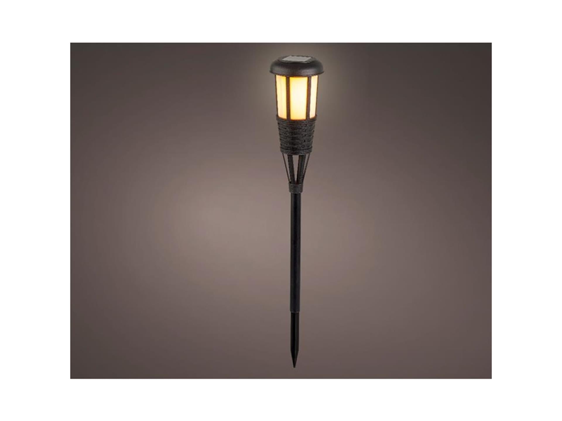 Lumineo led solar fakkel ø10-h61cm met schakellar en 6 uurs timer