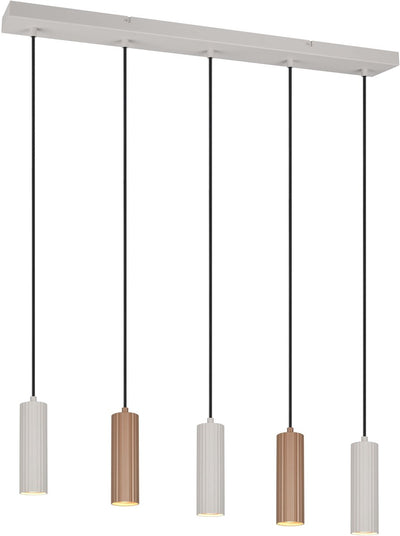 Trio soka - hanglamp - mokka - excl. 5x gu10 5 w - plafondbevestiging - in hoogte verstelbaar