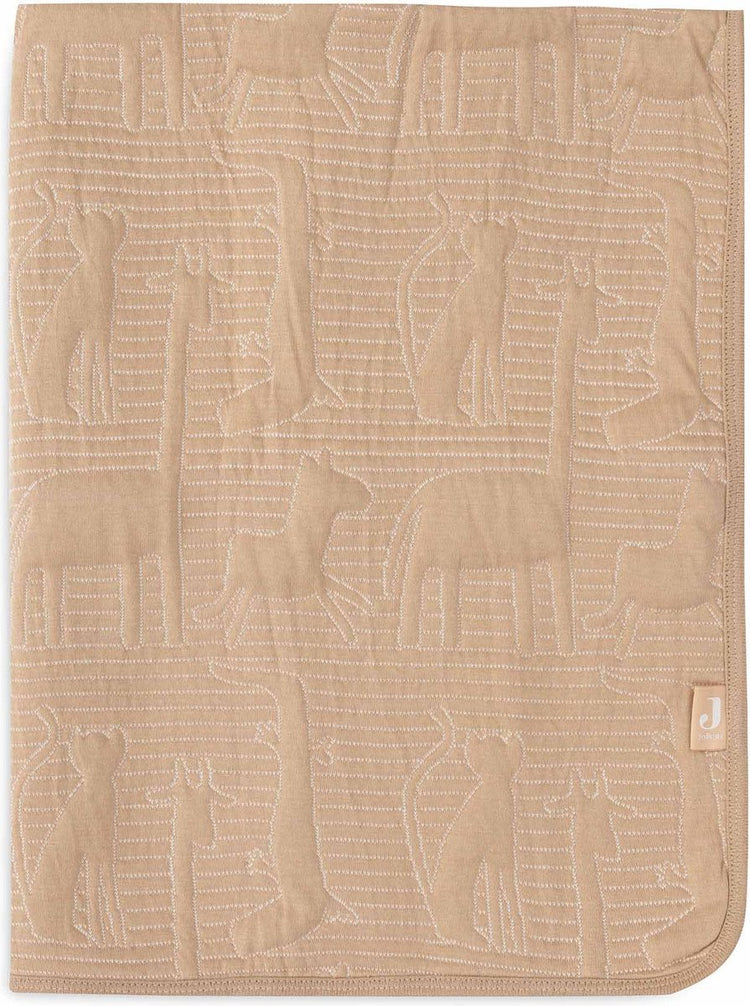 Jollein - deken ledikant 100x150cm - dekentje baby - jungle jambo biscuit oatmeal