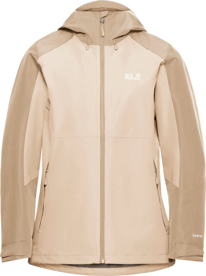 Jack wolfskin wildbound 2l jkt w dames outdoorjas-oyster