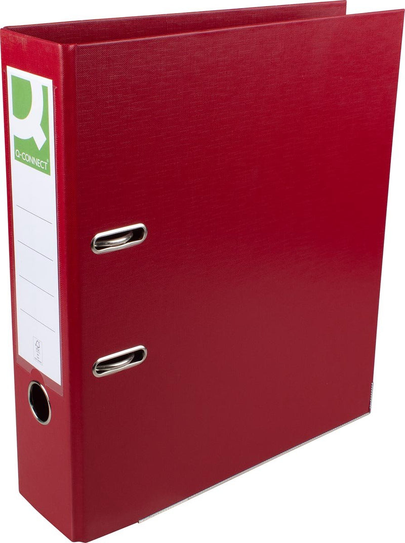 Q-connect ordner, voor ft a4, volledig uit pp, rug van 8 cm, bordeaux