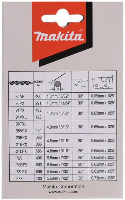 Makita accessoires makita zaagketting 35 cm 1,1 mm 3 8 hm - 191h02-6