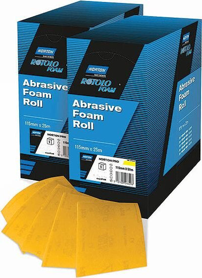 Norton schuurstrook rotolo foam sanding roll 115mmx25m p240