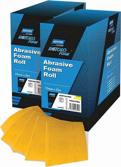Norton schleifbogen rotolo foam sanding roll 115mmx25m p320