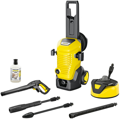 Kärcher k 5 wcm premium home hogedrukreiniger (geel zwart, met vuilfrees, slanghaspel en oppervlaktereiniger)