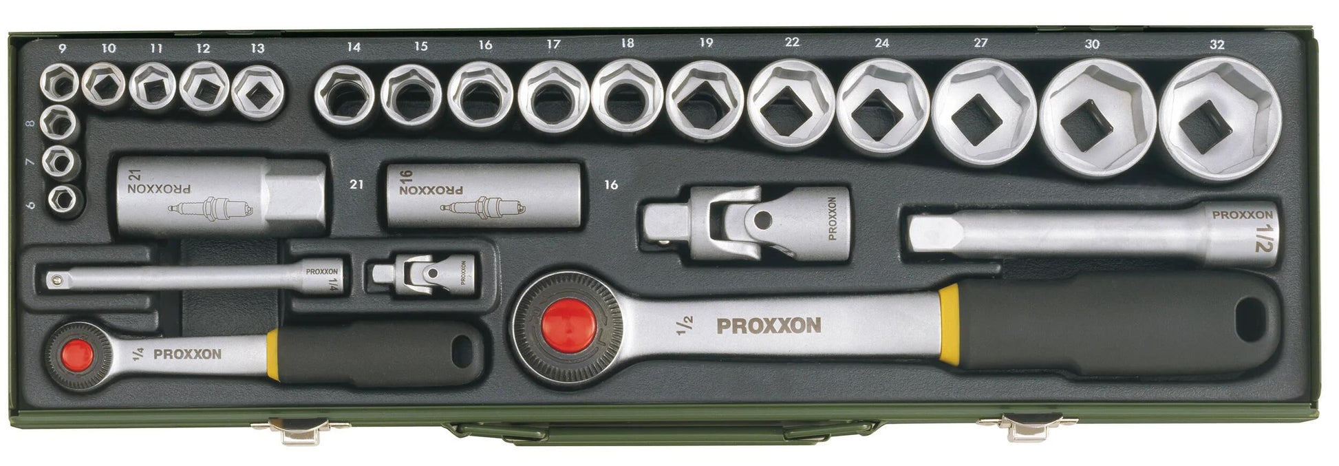 Proxxon steckschlüsselsatz socket wrench set 1 2 +1 4 (27 pcs.)