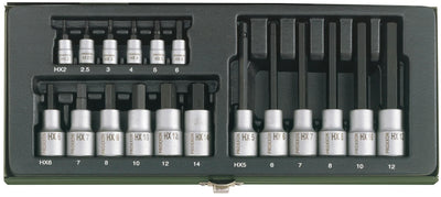 Proxxon dopsleutel set inside hexagon set 18-t.