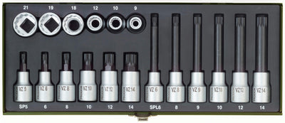 Proxxon dopsleutel set multi-tooth screw set xzn 18-piece