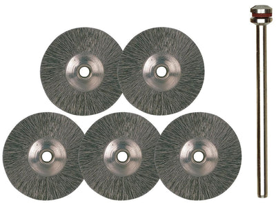 Proxxon stahldrahtrundbürstensatz round brush set steel d=22mm 5 pcs.