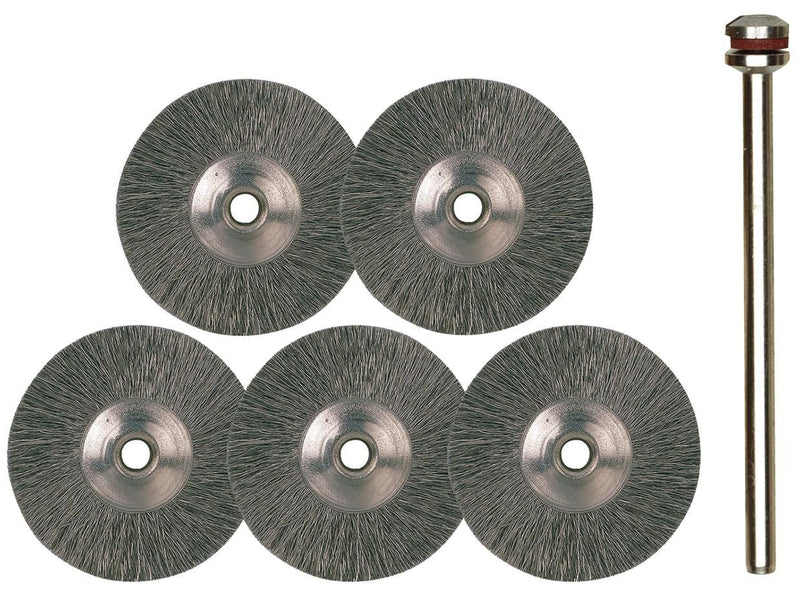 Proxxon stahldrahtrundbürstensatz round brush set steel d=22mm 5 pcs.
