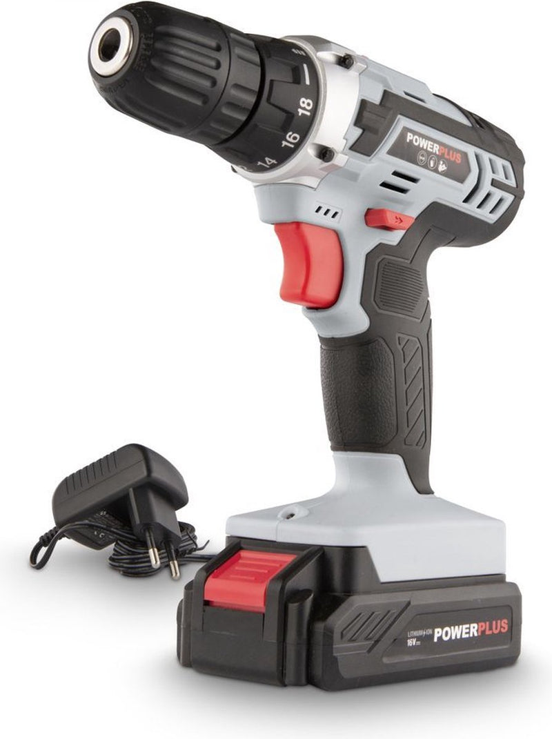 Powerplus accuboormachine powc1061 - schroefboormachine op batterij van 16 v voor hout en metaal - incl. batterij en lader