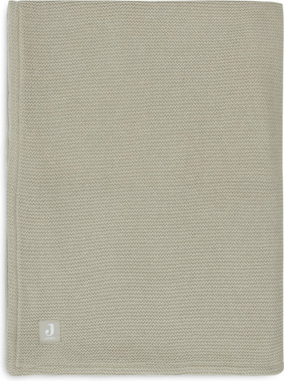 Jollein - deken ledikant 100x150cm basic knit - dekentje baby - olive green fleece