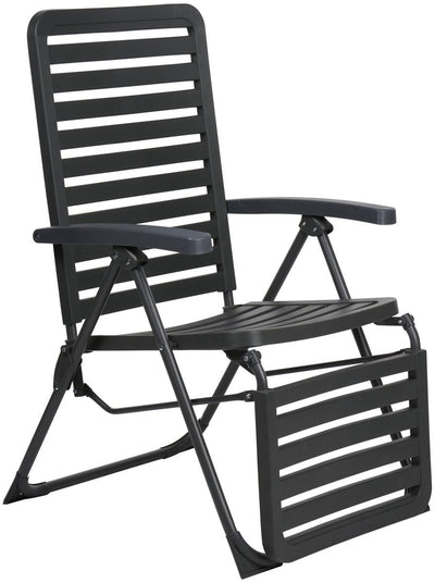 Lifetime garden verstelbare tuinstoel - zit en ligstoel tuin - campingstoel opvouwbaar - 104 x 62 x 151cm - zwart
