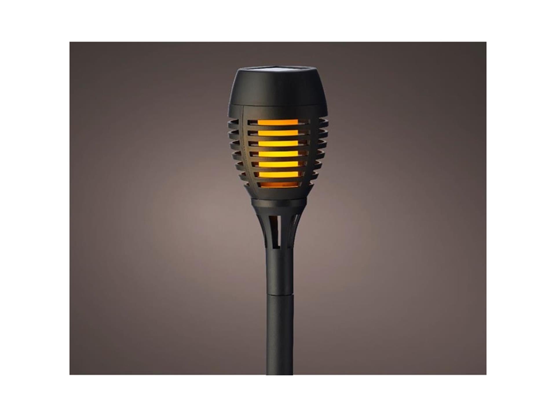 Lumineo solar fakkel kunststof vlam effect ø7,5xh27cm-12l verpakking a 4 stuks