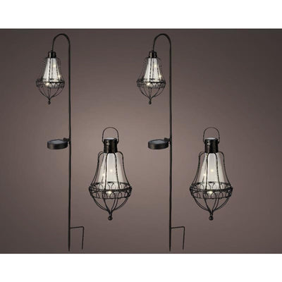 Lumineo led solar lantaarn set metaal 4 -delig
