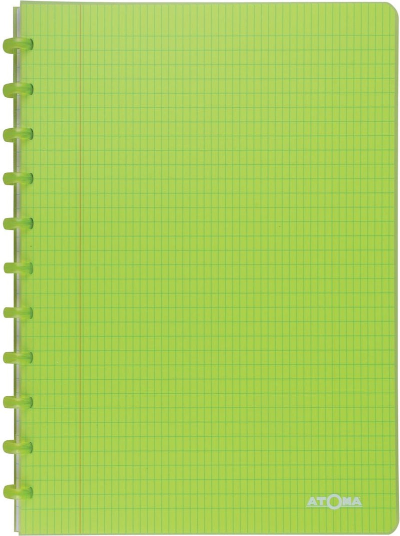 Atoma trendy schrift - a4 - 144 bladzijden - commercieel geruit - transparant groen - 1 stuks