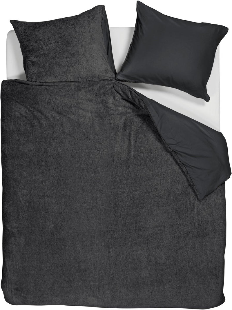 Ambiante plush teddy dekbedovertrek - tweepersoons - 200x200 220 - antraciet