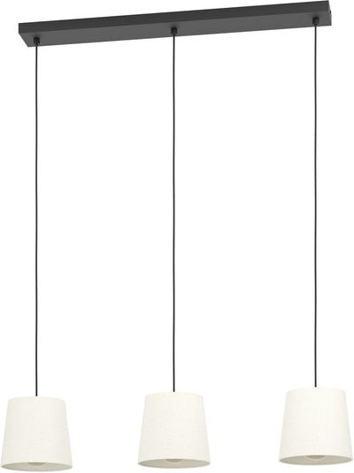 Eglo febres hanglamp - e27 - 88 cm - zwart wit - teddy stof