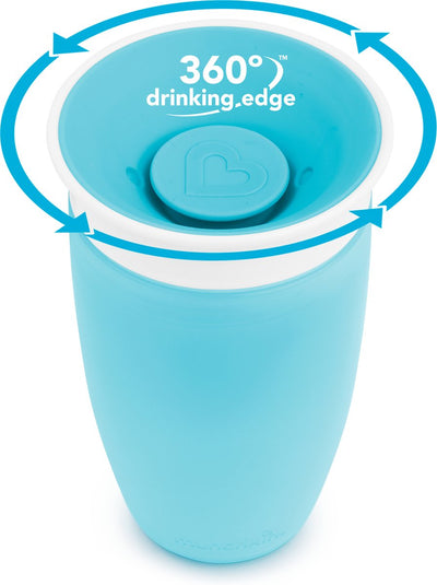 Munchkin miracle anti-lek 360° drinkbeker - sippy cup - oefenbeker voor baby en kind - 296ml - blauw
