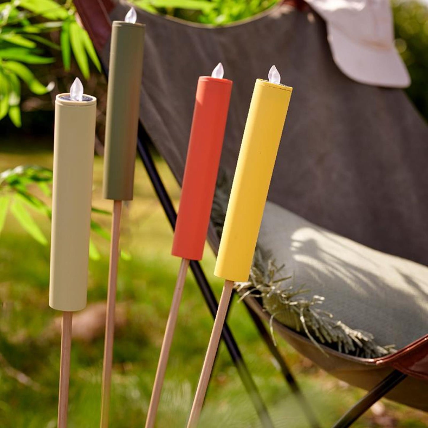 Lumineo solar fakkel kunststof dia4-h90cm verkrijgbaar in 4 verschillende kleuren