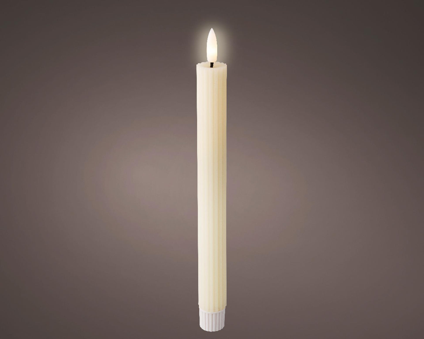 Lumineo dinerkaarsen 2-delig met flikkerende vlame creme dia2x24,5cm was met 6 uur timer