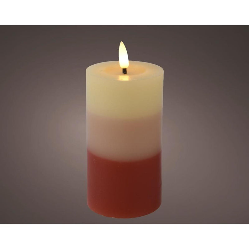 Lumineo led kaars vlamefffect verloop 15cm terra