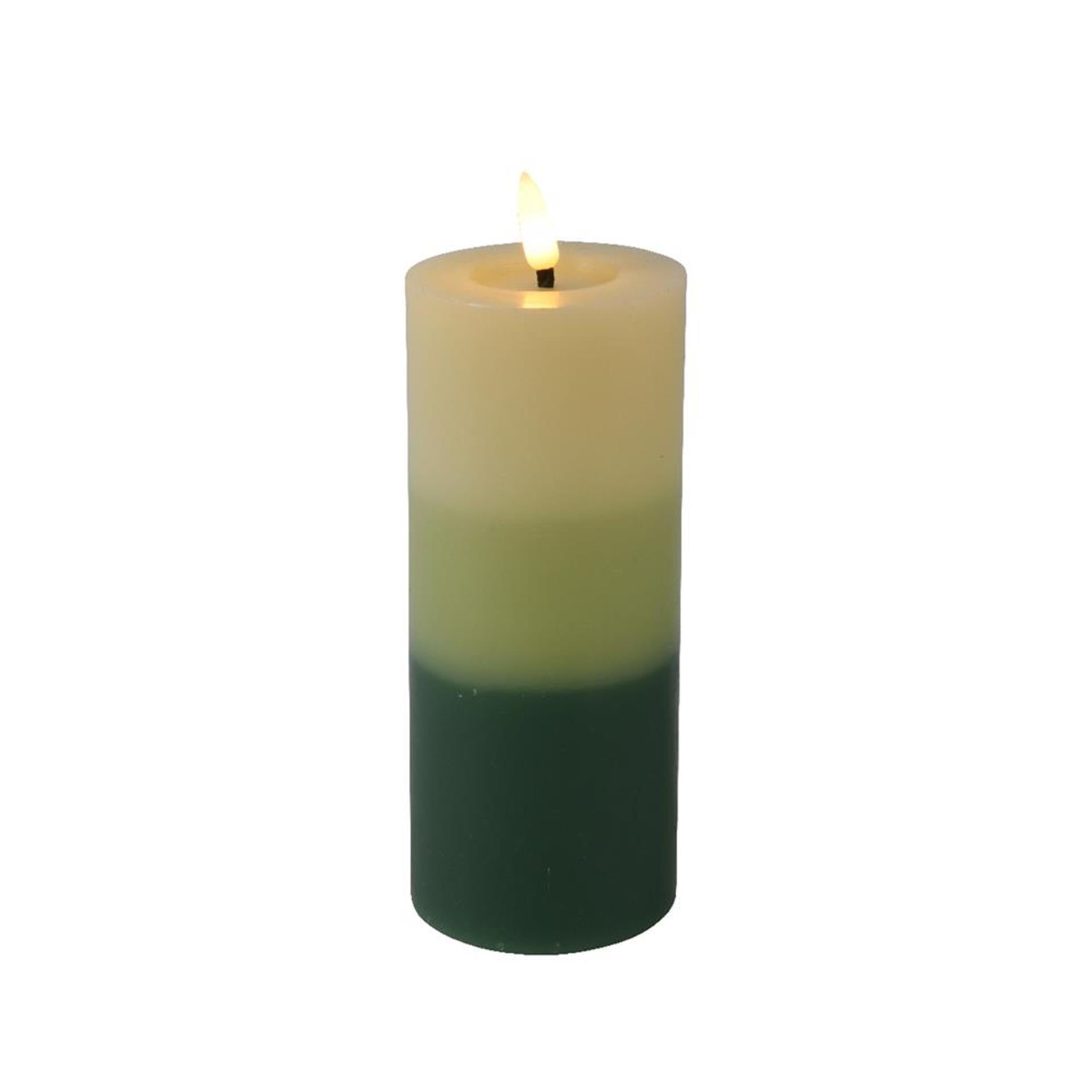 Lumineo led kaars vlamefffect verloop 15cm groen