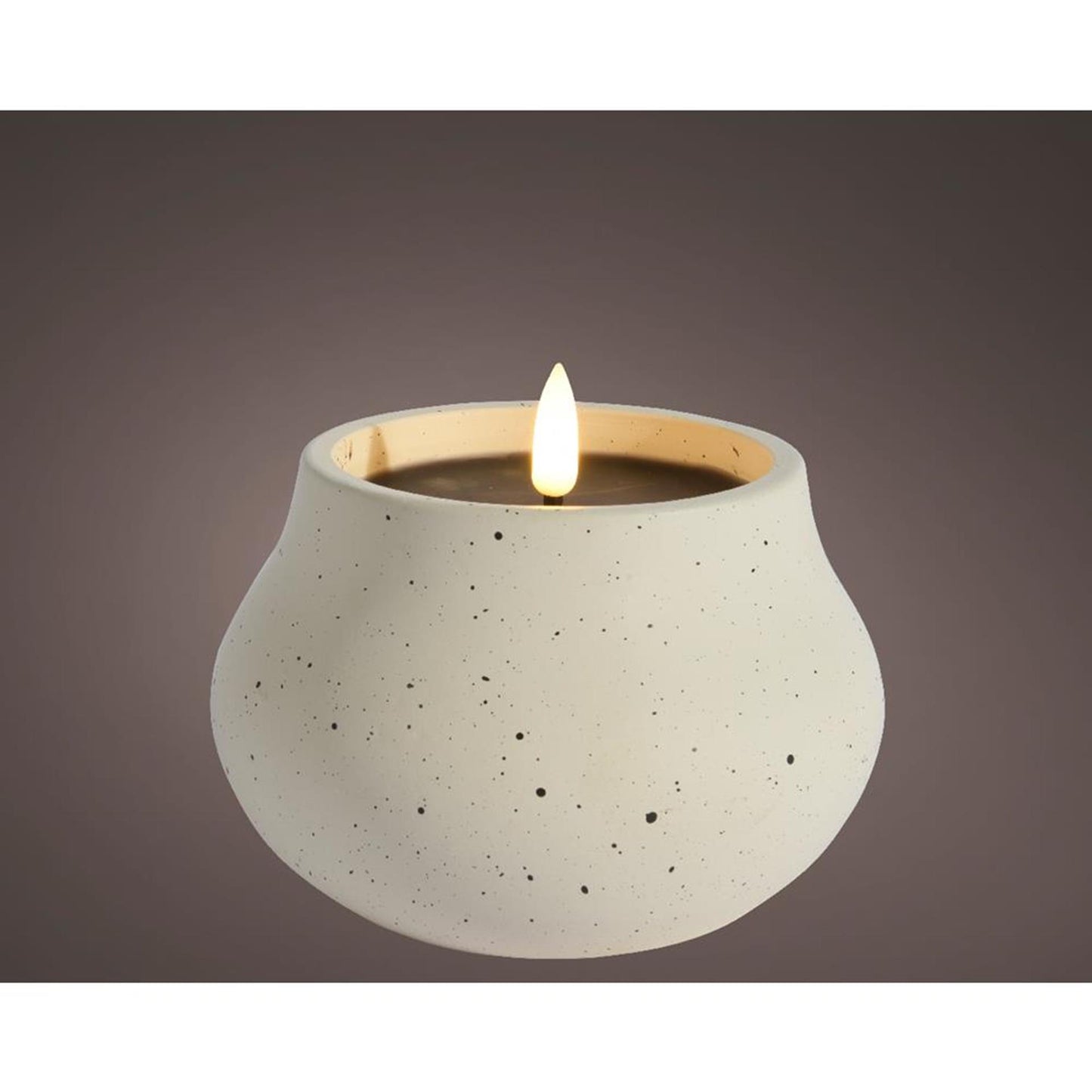 Lumineo led kaars vlameffect dia12cm creme