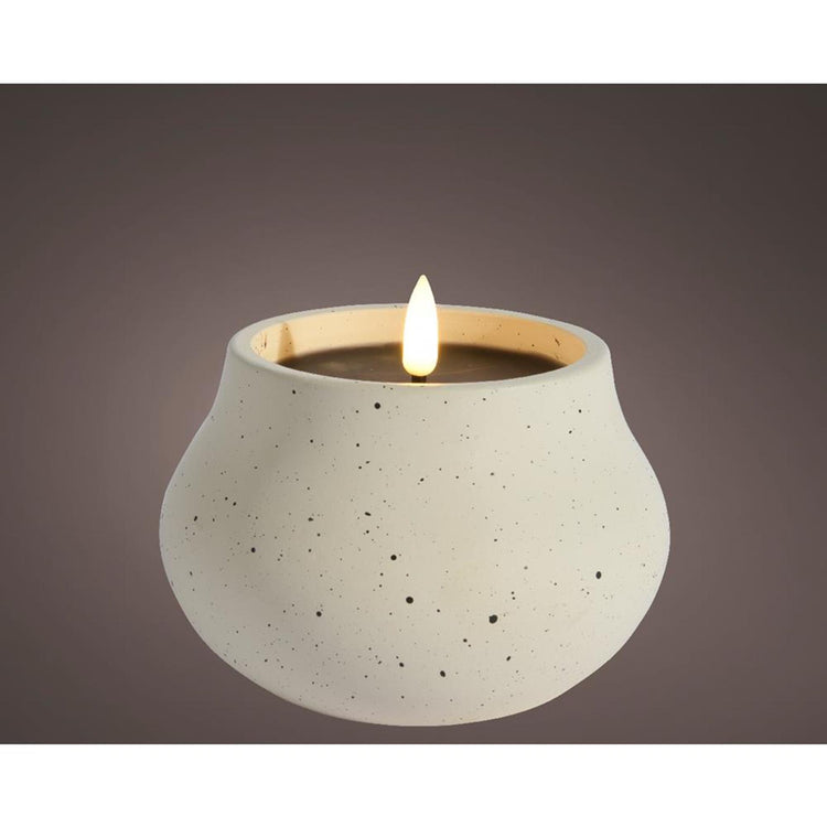 Lumineo led kaars vlameffect dia12cm creme