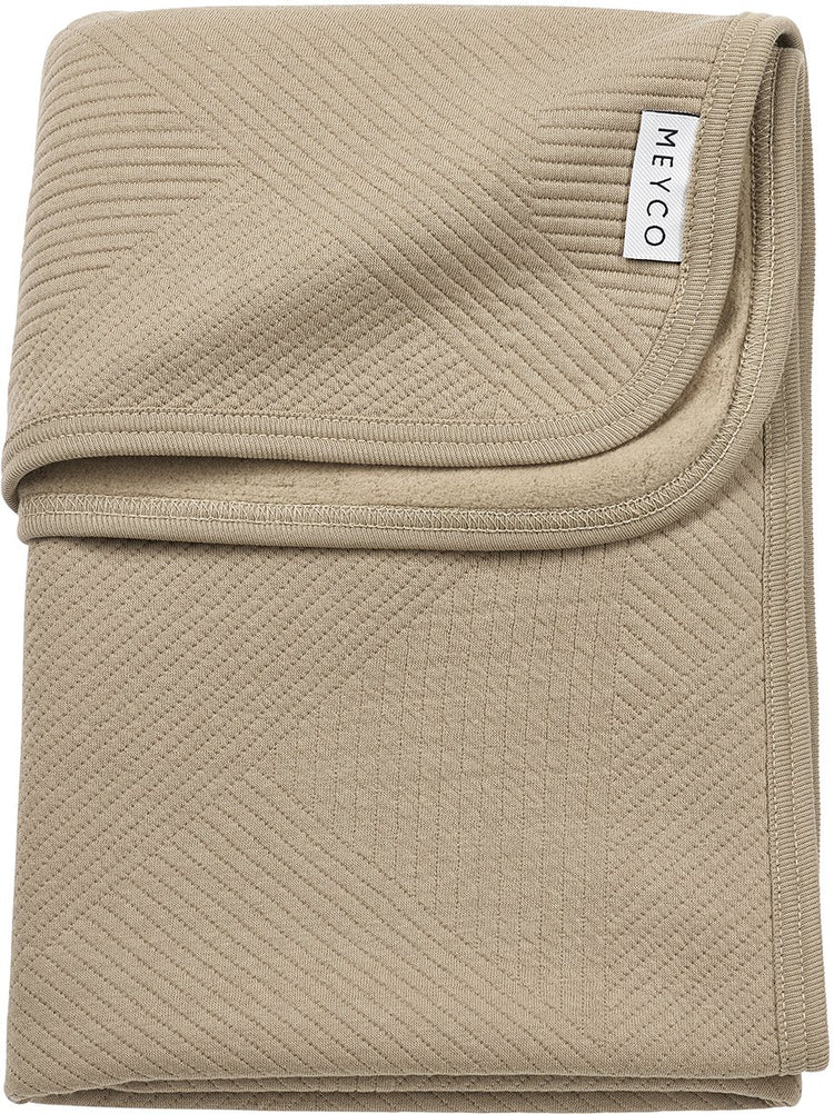 Meyco baby jacquard wiegdeken - flannel - taupe - 75x100cm - 1.0 tog