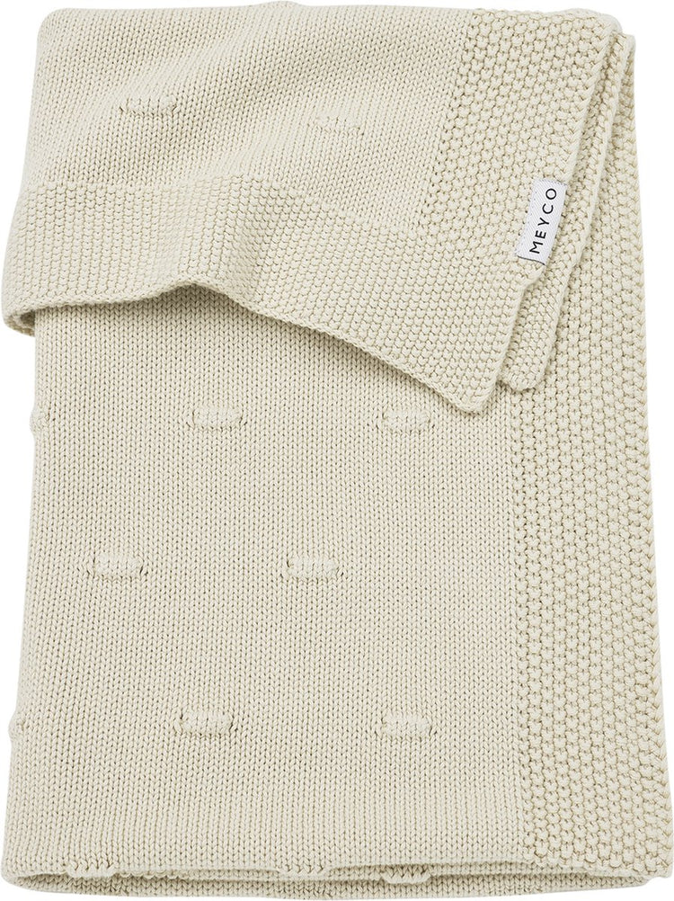 Meyco baby knots ledikant deken - soft sand - 100x150cm - 1.0 tog