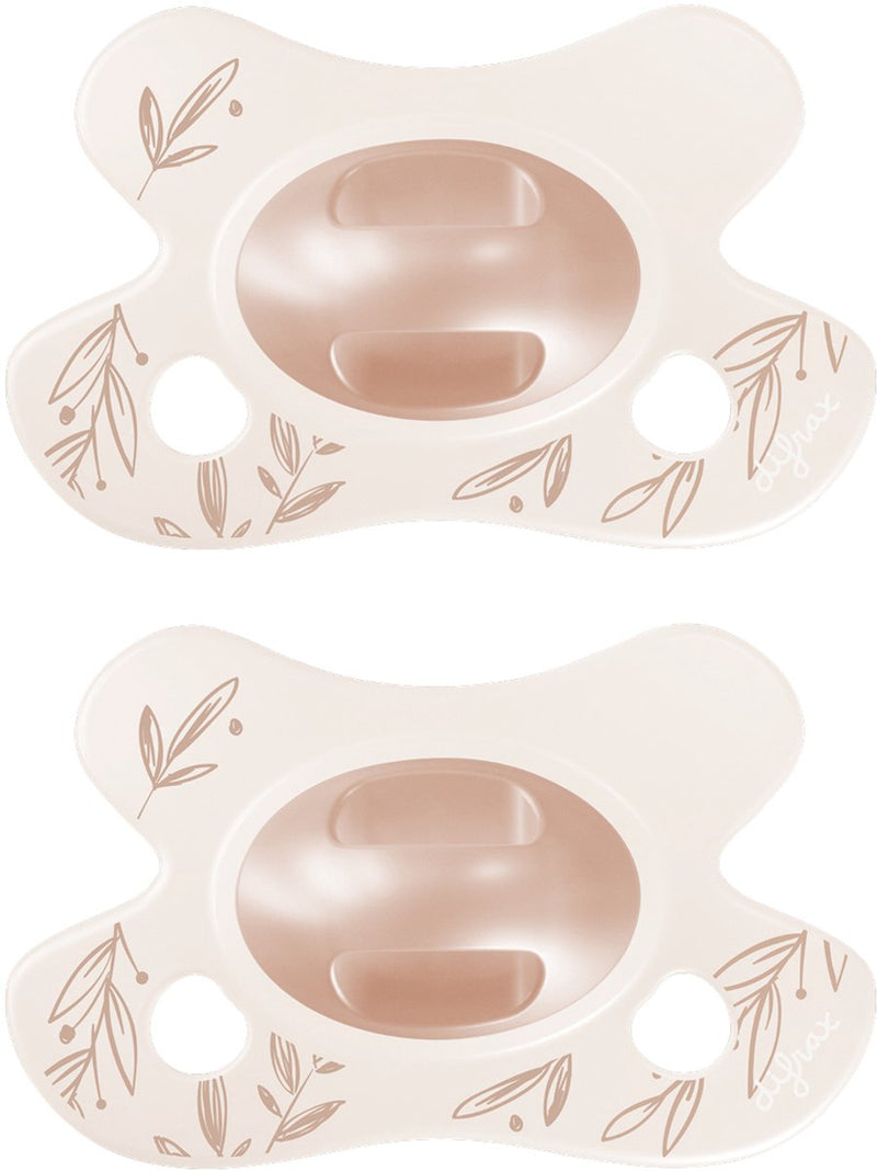 Difrax natural fopspeen - newborn - blaadjes - roze - 2 stuks
