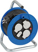 Brennenstuhl garant compacte kabelhaspel 3-voudig met usb voor gebruik binnenshuis (indoor kabelhaspel met usb-oplaadfunctie en 15 m kabel, made in germany) blauw