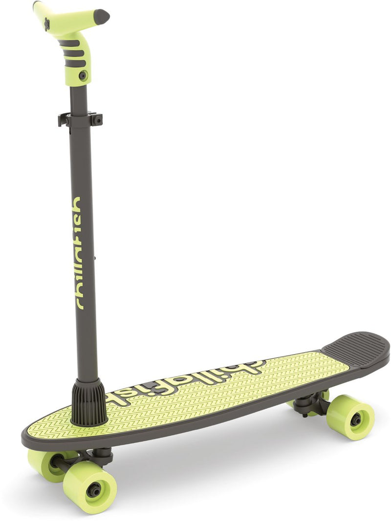 Chillafish skateboard en step 2-in-1 - kinderstep omvormbaar naar skateboard - groen - jongens en meisjes 3 jaar en ouder - verstelbaar stuur - model skatieskootie 2