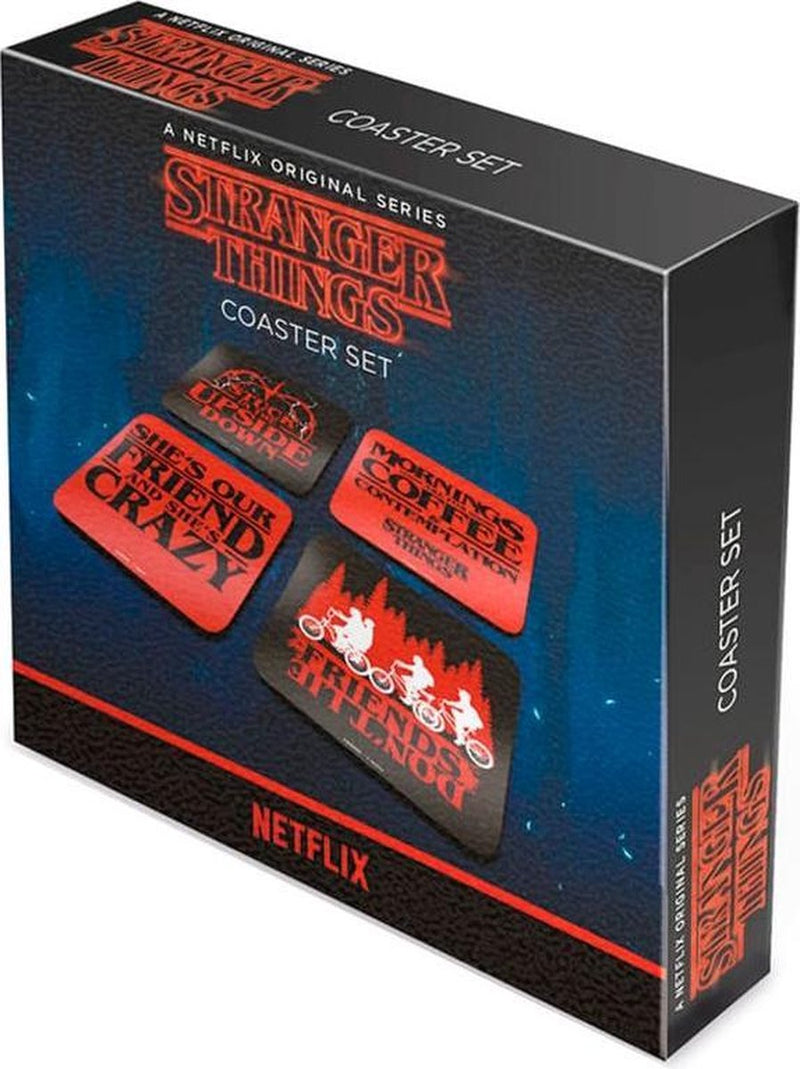 Merkloos sans marque onderzetters - stranger things - set van 4