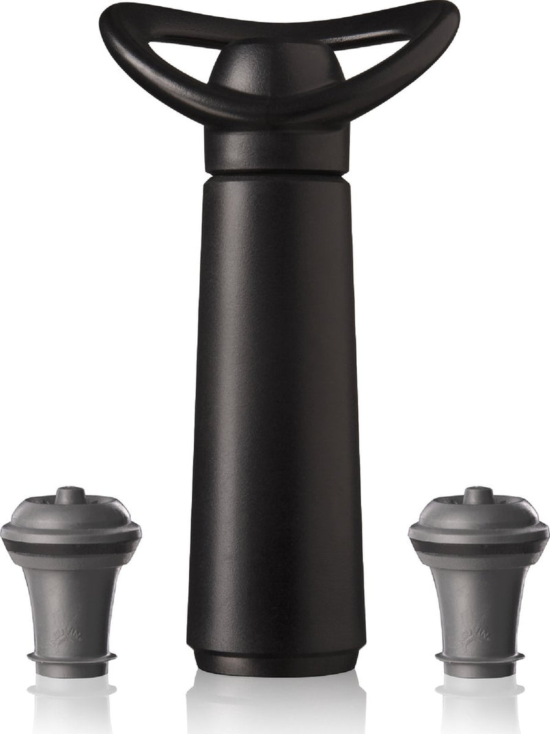 Vacuvin vacu vin wine saver concerto zwart | vacuüm wijnpomp | 2 vacuum wine stoppers