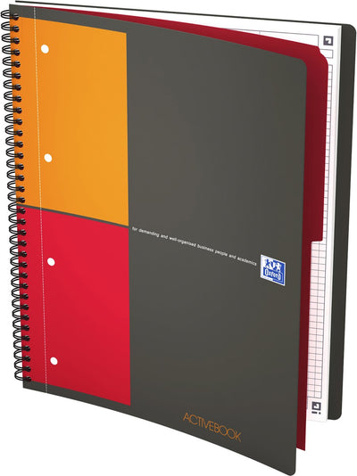 Oxford international activebook collegeblok - a4+ - geruit 5 mm - 160 pagina's