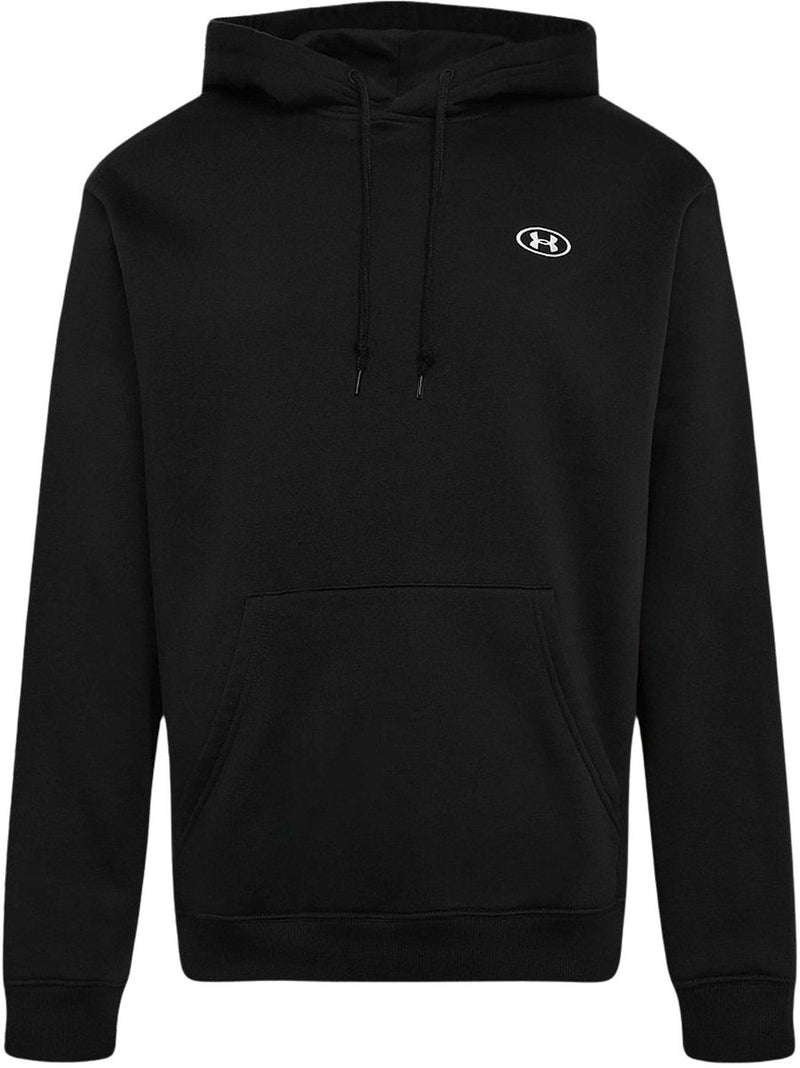 Under armour ua rival flc hoodie-blk heren sporttrui - ultimate zwart - wit