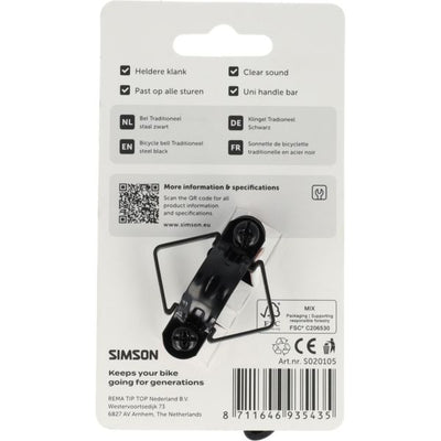 Simson bel traditioneel zwart staal