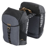 Basil dubbele fietstas miles mik 34 liter 13 x 26 x 35 cm - zwart grijs - afbeelding 1