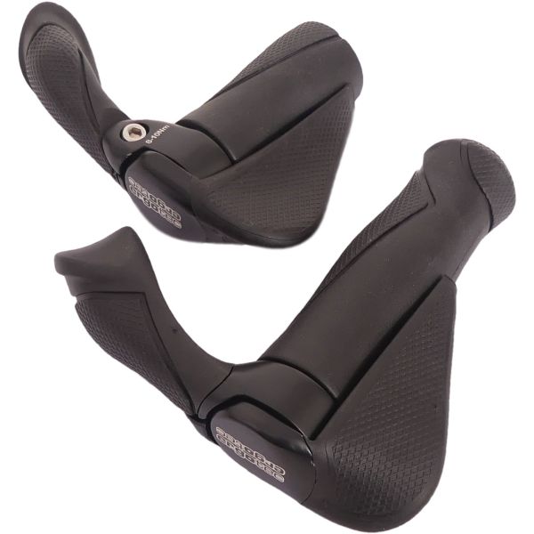 Ergotec handvatpaar mf2 kraton aluminium 130 + 87 mm - zwart