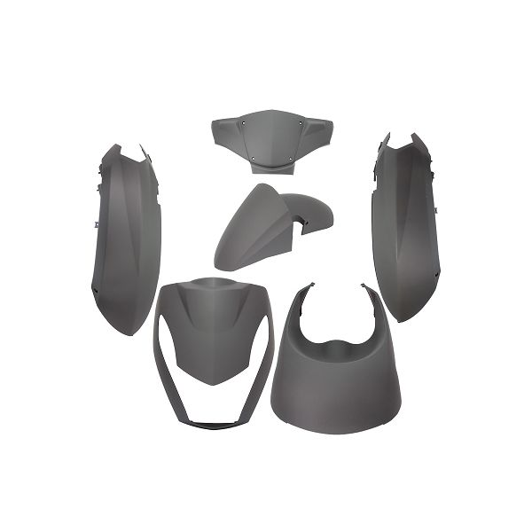 Edge plaatset 6-delig voor peugeot kisbee 2t 4t - mat zwart