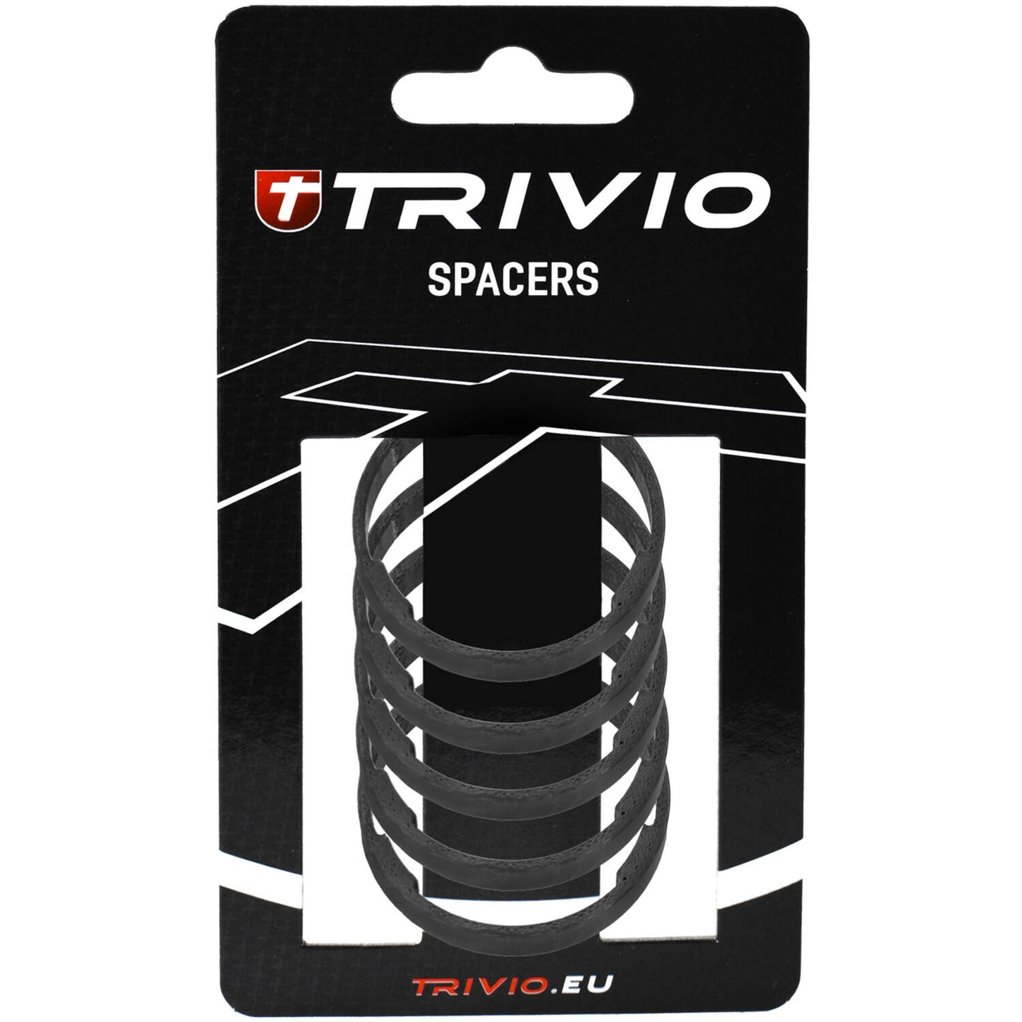 Trivio - spacer 5mm 1-1 8 carbon ud matte - 5 stuks