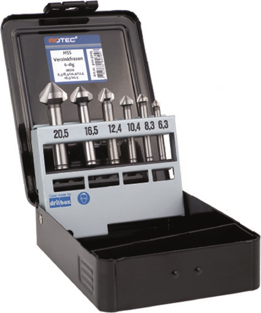 Rotec verzinkfreesset 90gr. inox 6.3 20.5