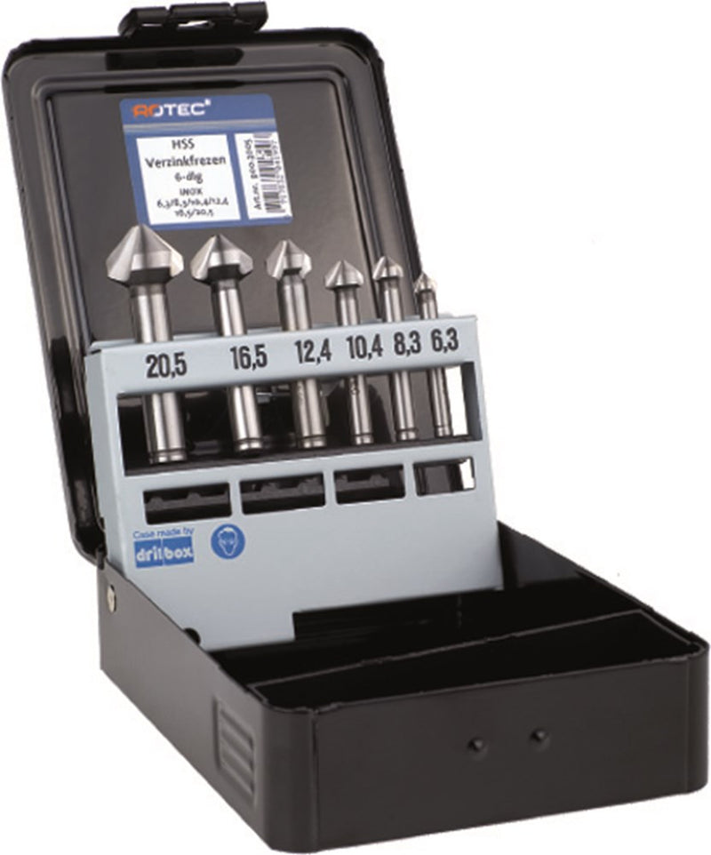 Rotec verzinkfreesset 90gr. inox 6.3 20.5