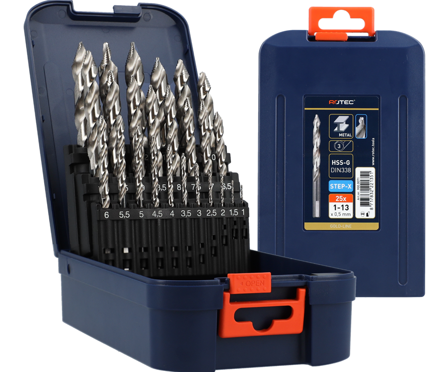 Rotec spiraalborenset 1-13x0.5 hss-g 25-delig